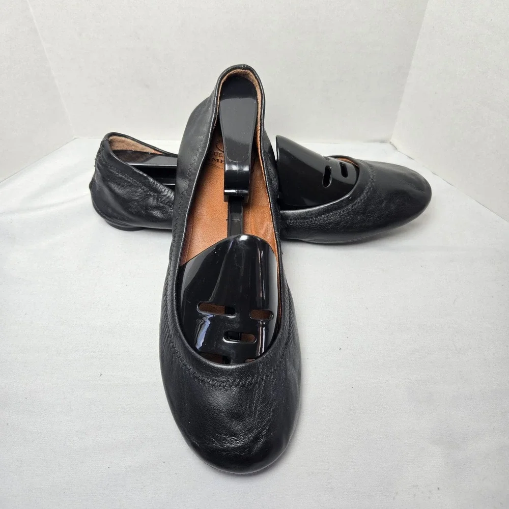 Lucky Brand EMMIE Black Leather Ballet Flats Womens 6M School University Twee
